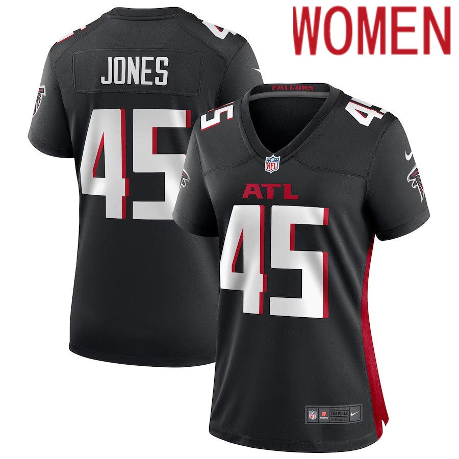 Women Atlanta Falcons 45 Deion Jones Nike Black Game NFL Jersey